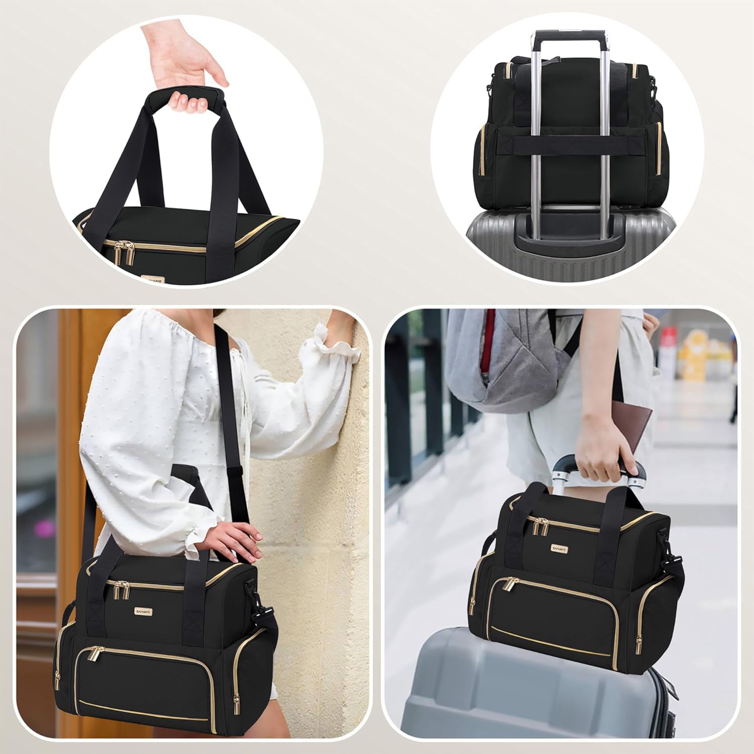 BAFAMYE premium nylon material protects contents from dust and scratches on trips