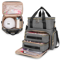 BAFASO double-layer organizer main compartment keeps bottles secure for travel.