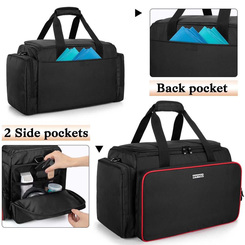 BAFASO front storage with pouches secure scissors and combs for easy reach.