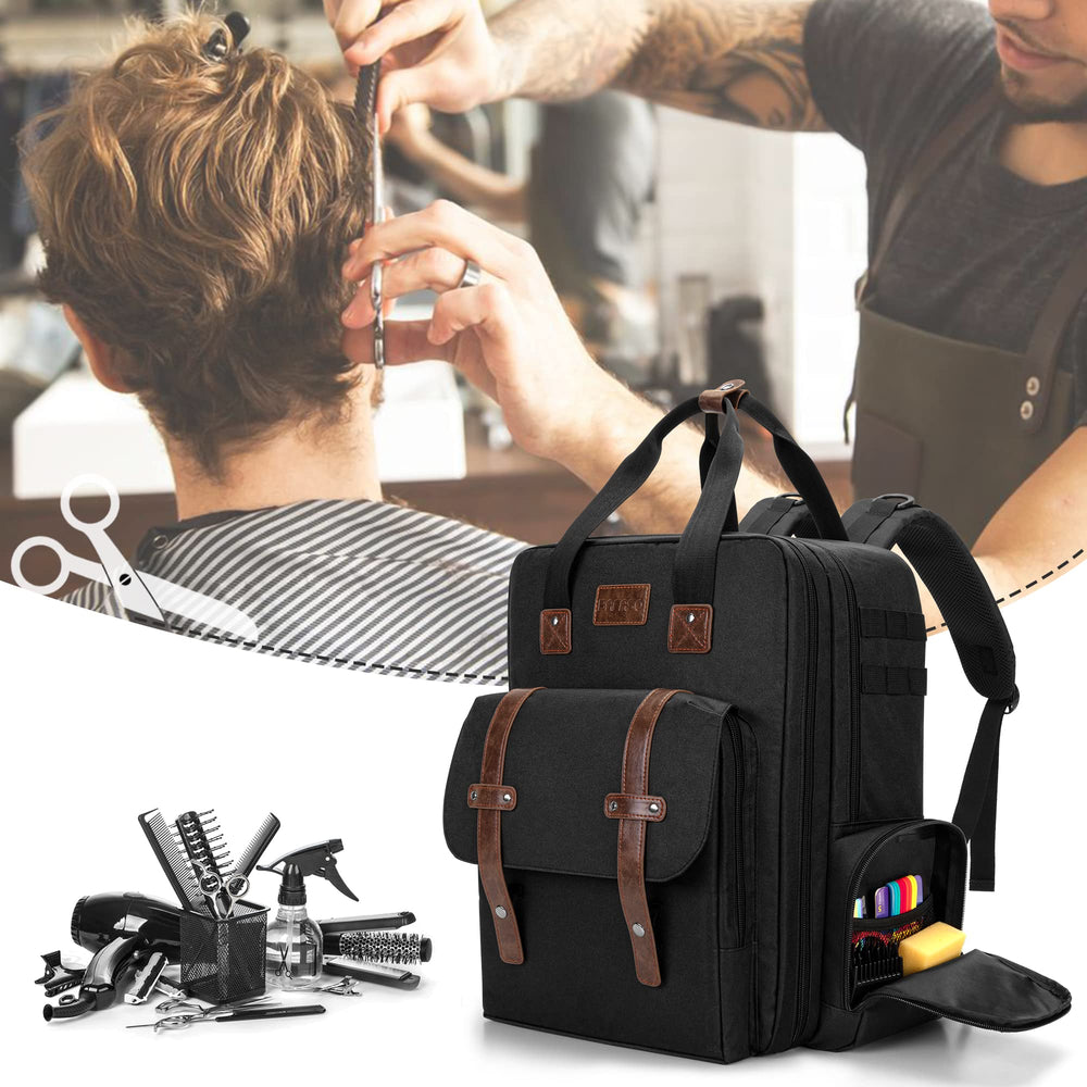 BAFASO barber case with clippers pockets securely holding cordless and wired clippers.