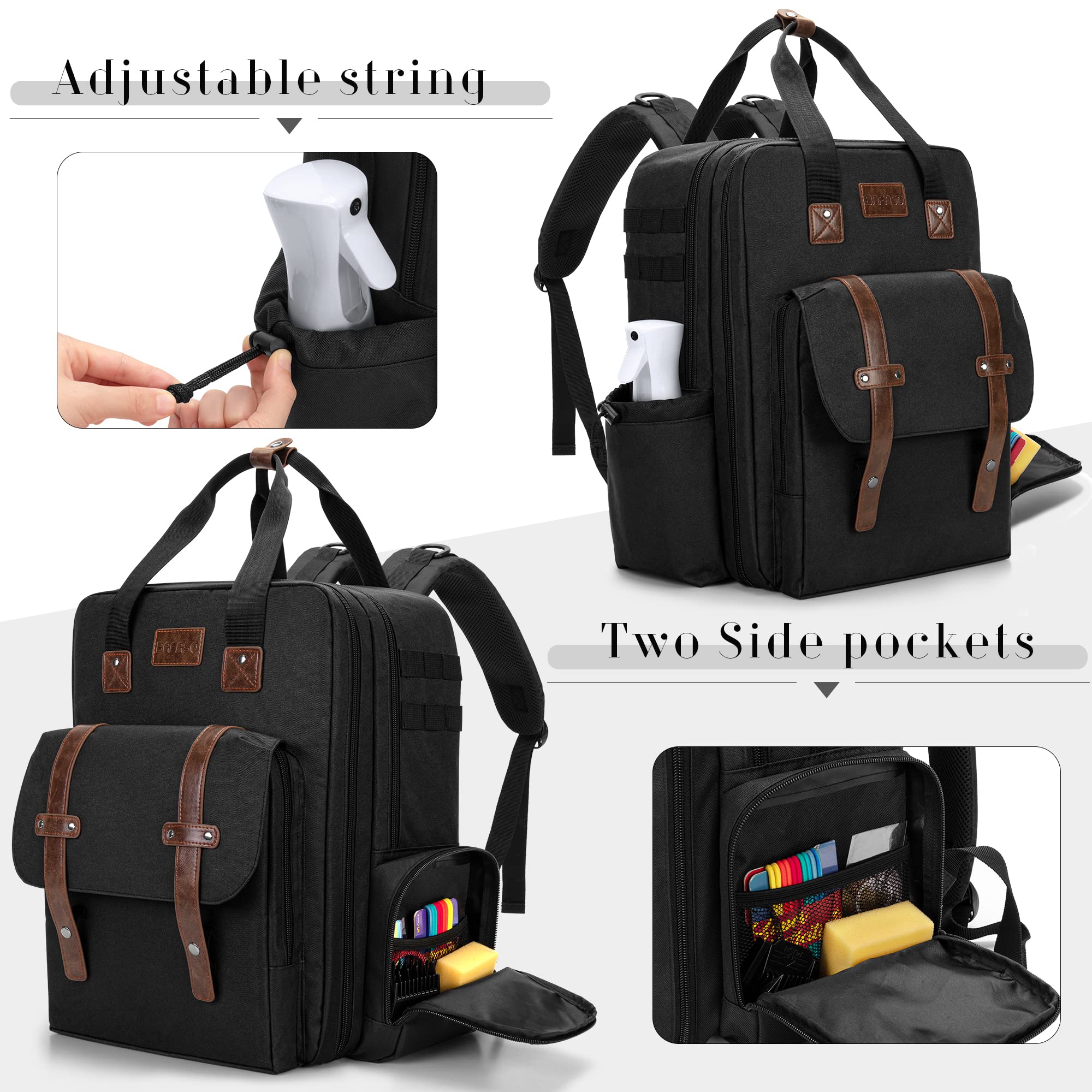 BAFASO side pocket design keeps styling accessories within easy reach.