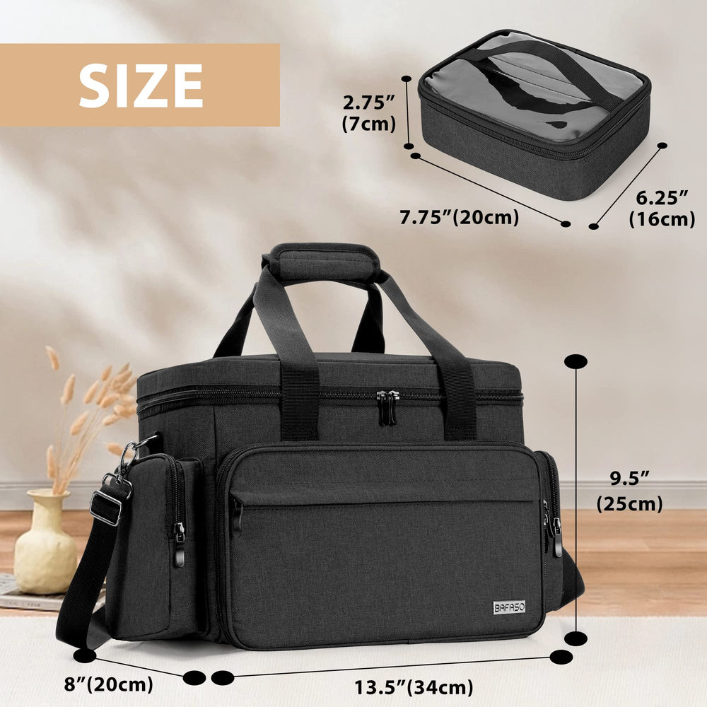 BAFASO large makeup bag side pockets store small items for quick access