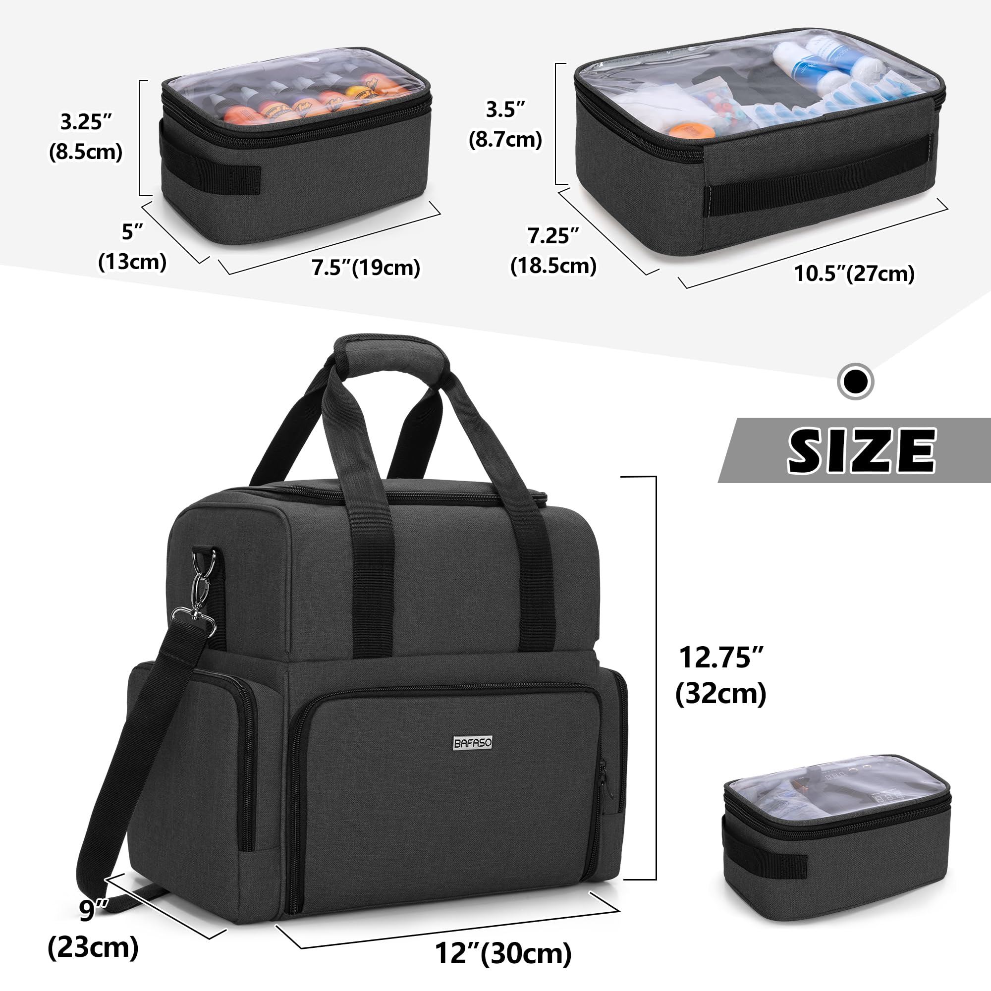 BAFASO adjustable shoulder strap enables comfortable hands-free transport.