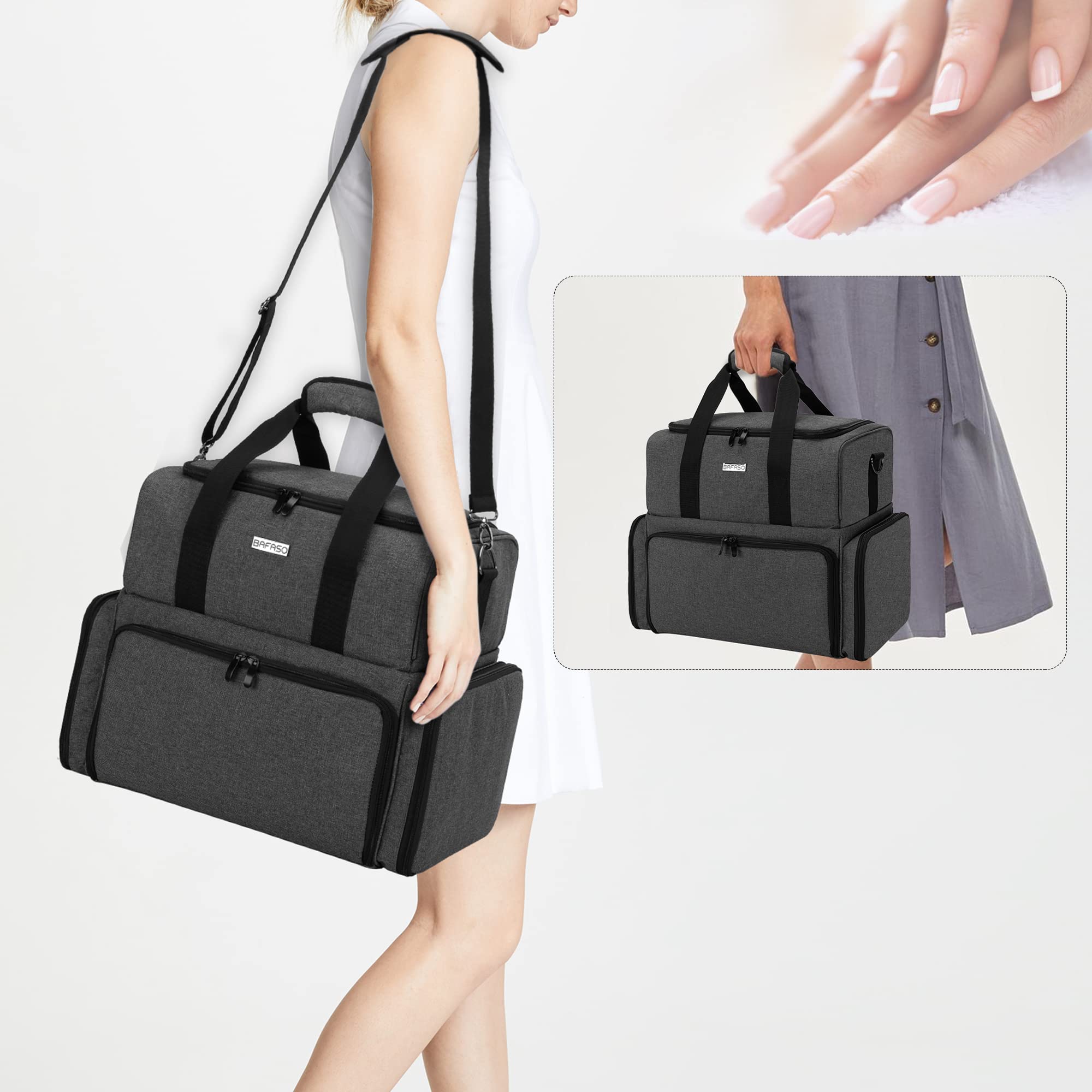 BAFASO nail polish case with adjustable shoulder strap for portable use