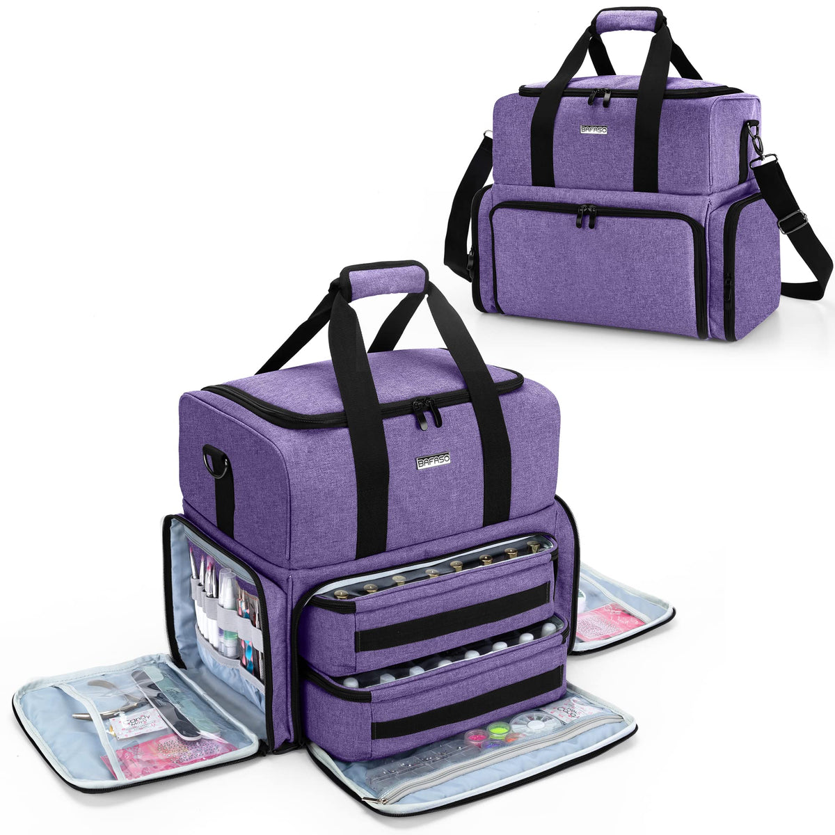 BAFASO nail polish organizer showing 80 bottles for clutter-free vanity storage.