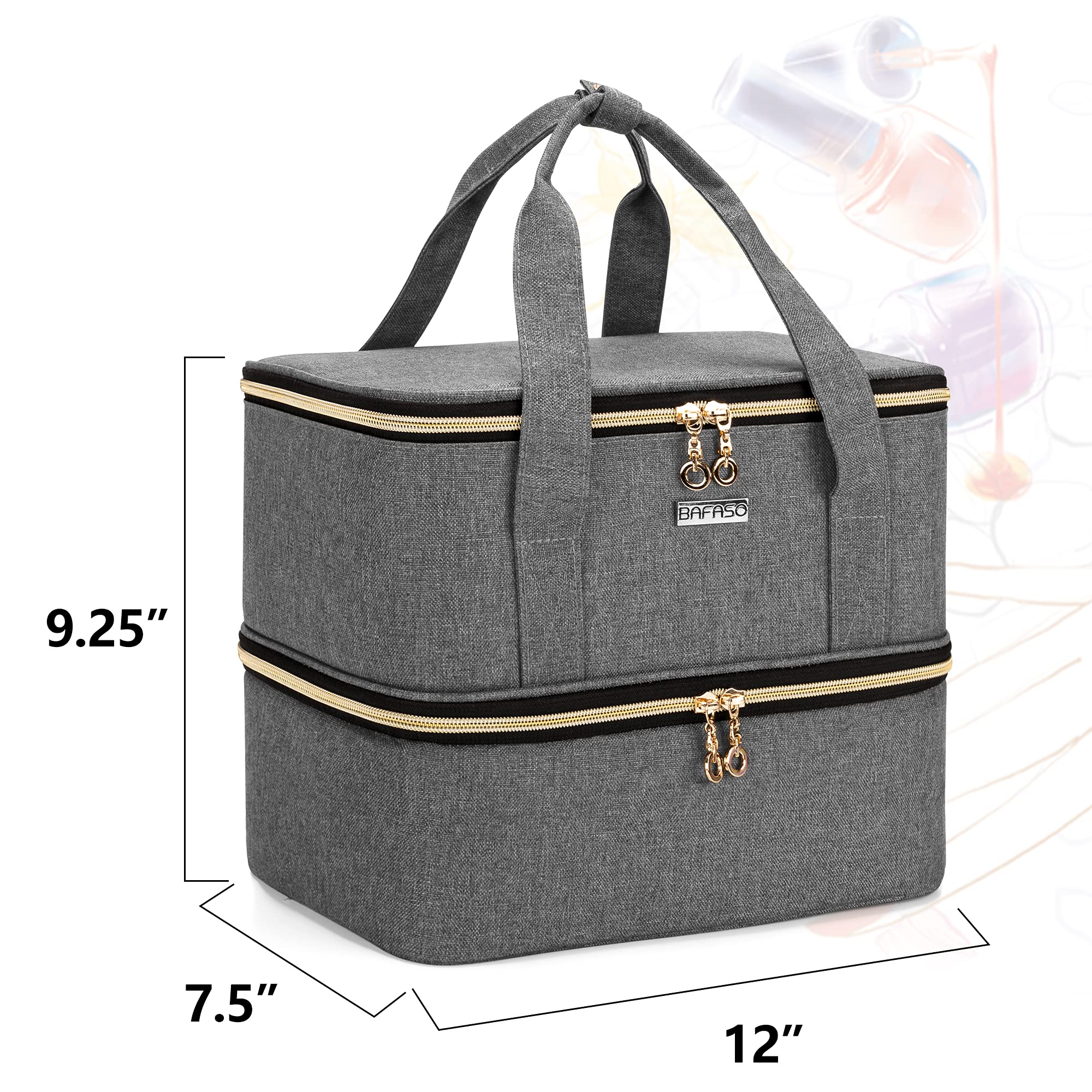 BAFASO nail-polish-organizer sturdy-carry handles for easy transport