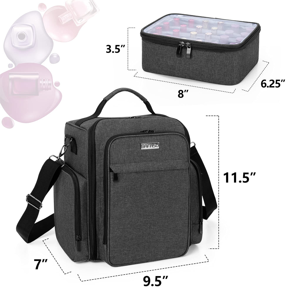 BAFASO nail polish organizer detachable divider fits a regular lamp for on-site setup.