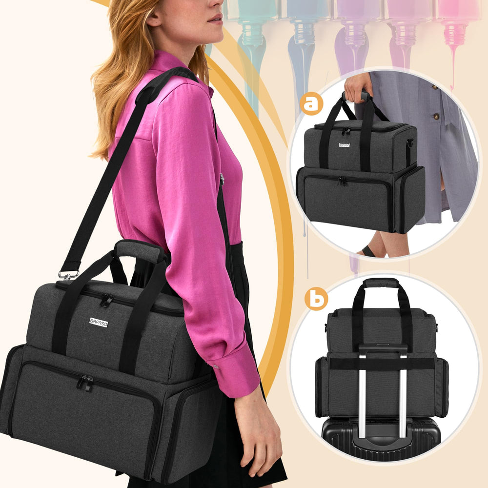 BAFASO nail tools storage pockets hold brushes and files neatly