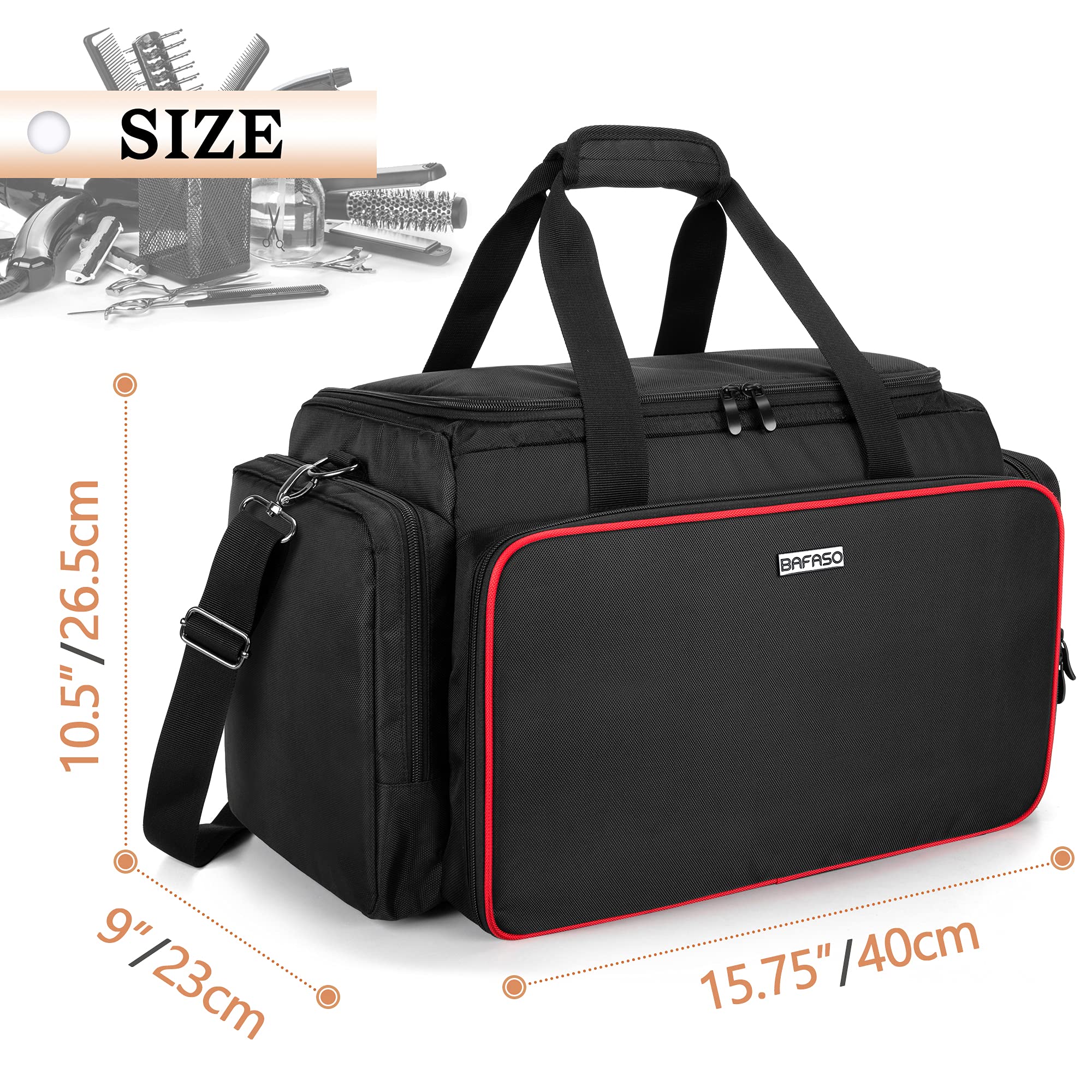 BAFASO adjustable strap and top handles demonstrating versatile carrying options.