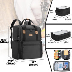 BAFASO tattoo backpack bottom compartments with removable pouches for inks and supplies