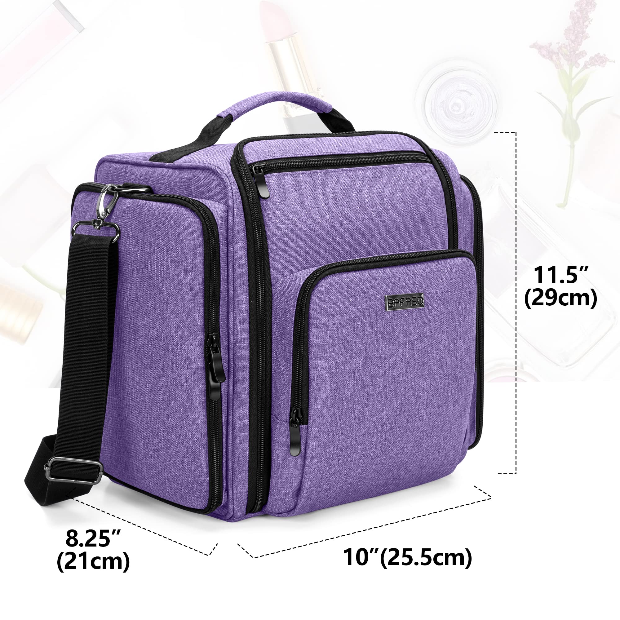 BAFASO top handle and adjustable strap provide versatile carry