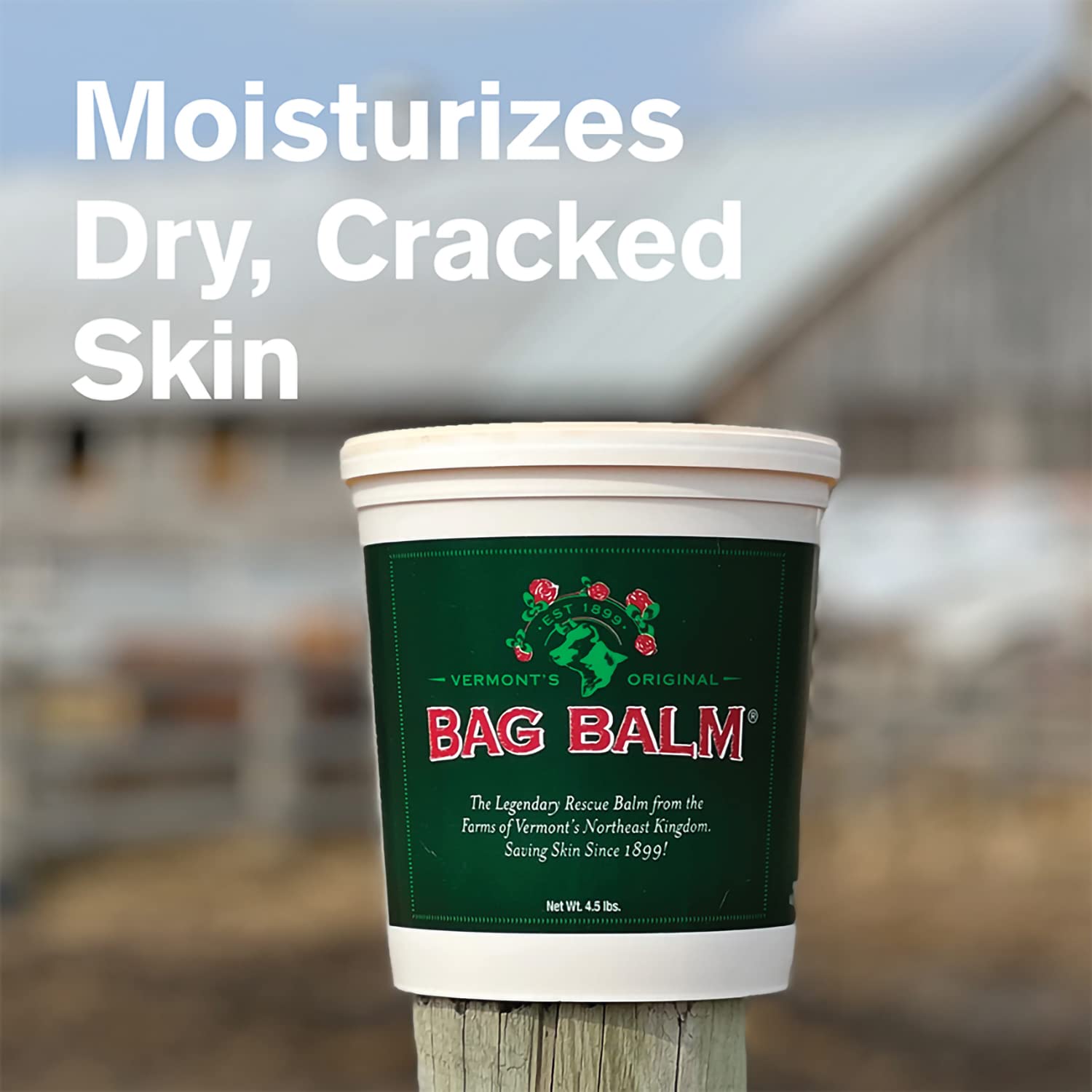 Bag Balm cracked-heels treatment on heel showing soothing protection for cracked skin.