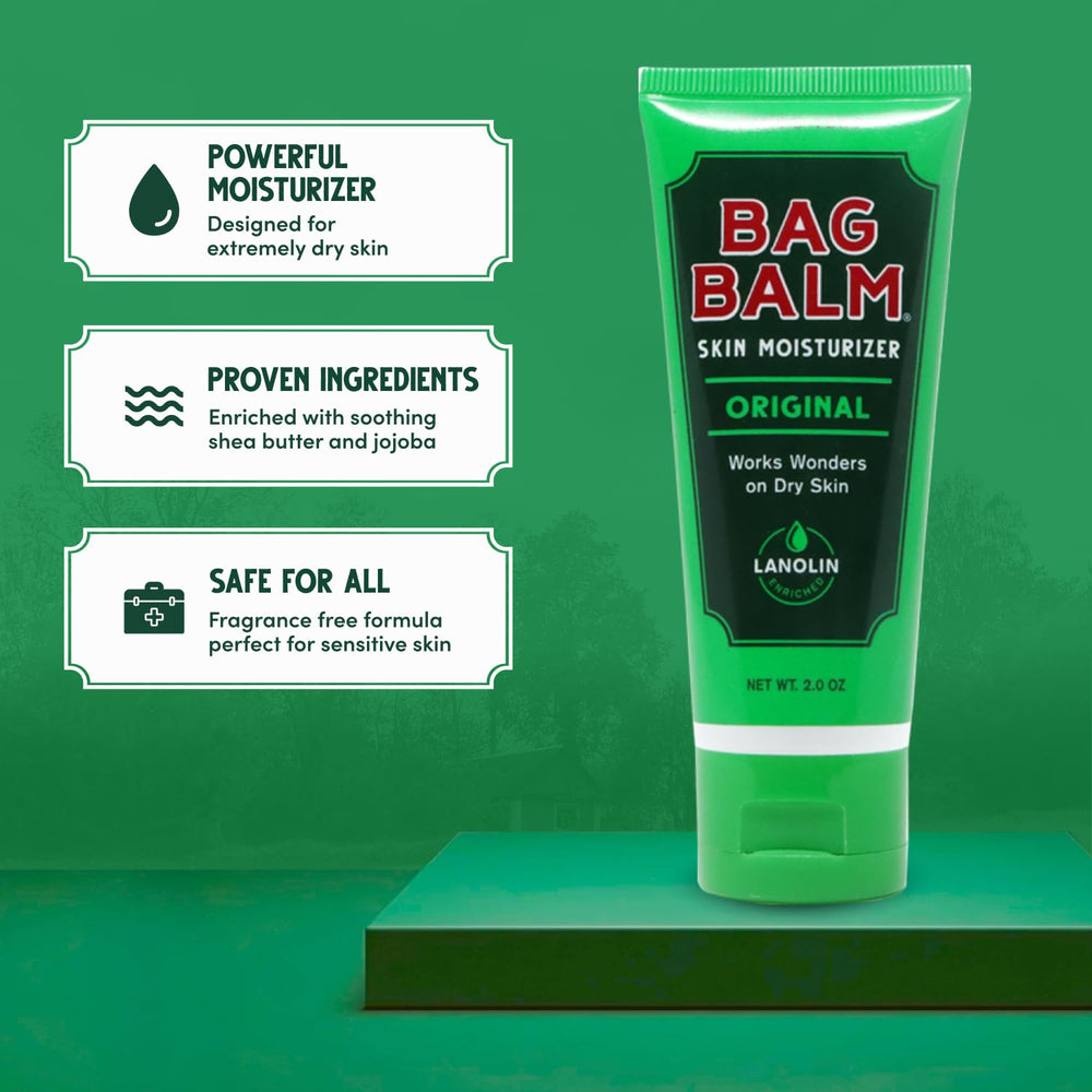 Bag Balm lanolin-rich texture close-up for skin softness.
