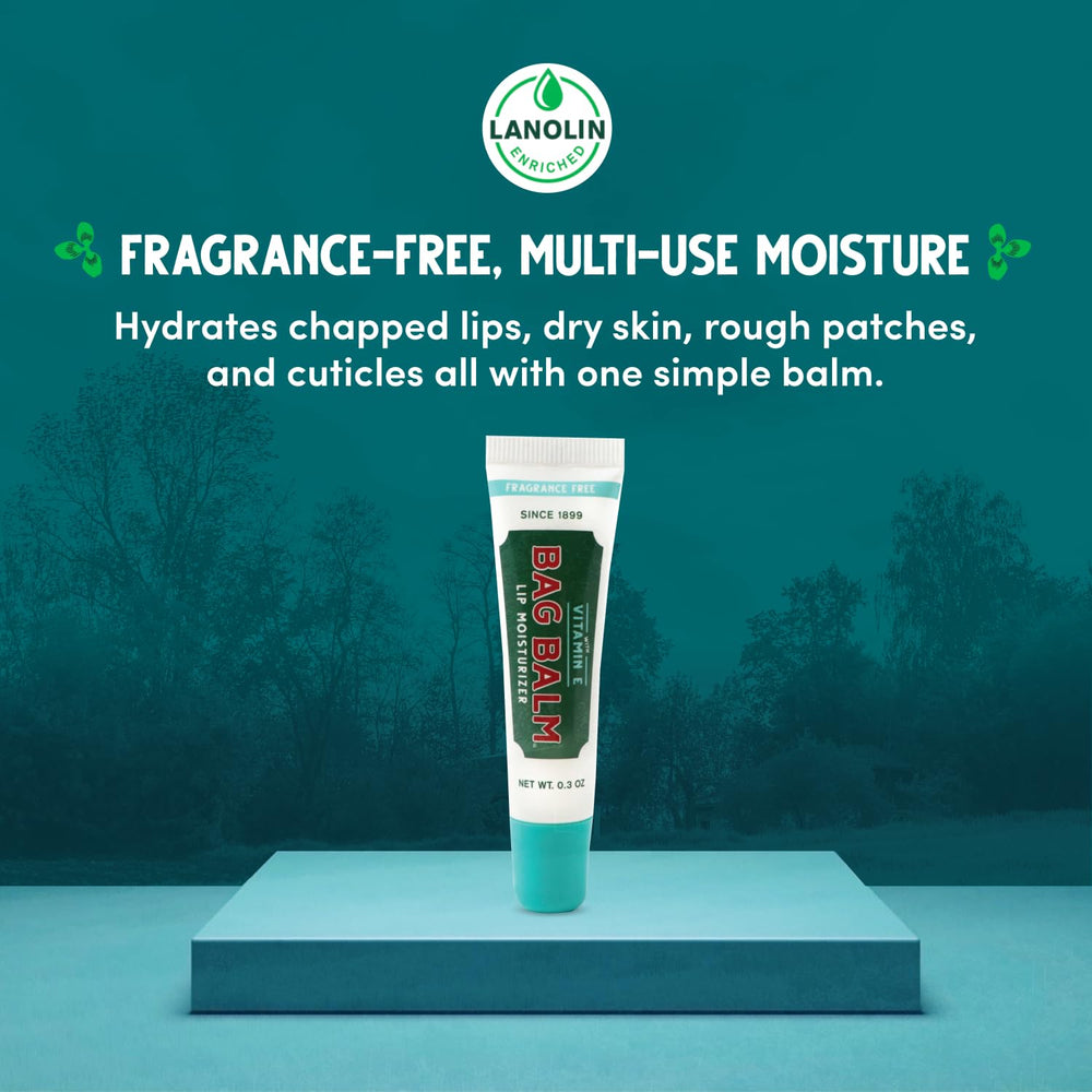 Bag Balm lanolin and squalane lip balm texture close-up for hydration.