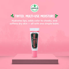 Bag Balm lip balm closeup shows Vitamin E hydrating formula.