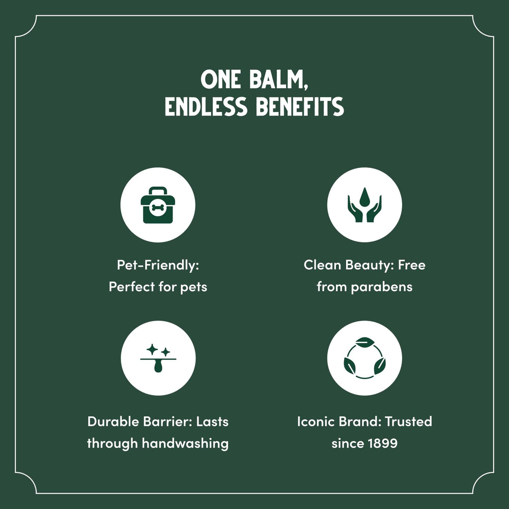 Bag Balm Original ingredients emphasize lanolin and petrolatum for lasting moisturization.