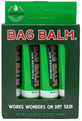 Bag Balm Original lip balm tubes in gift box front view offer convenient on-the-go moisture.