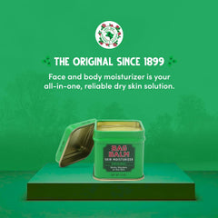 Bag Balm Original Ointment tin closeup showing simple five-ingredient formula