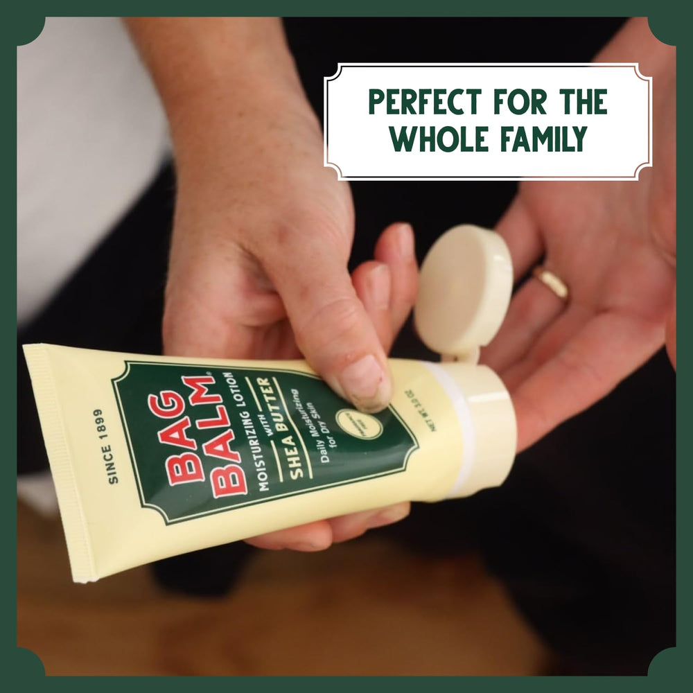 Bag Balm two-pack display illustrates value and consistent hydration for dry hands.