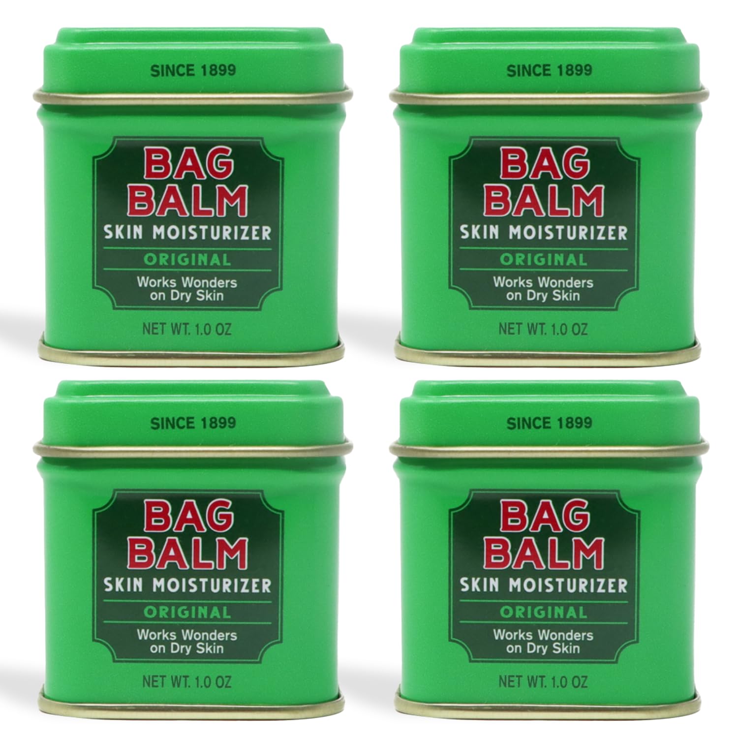 Bag Balm Vermont Original Ointment pack-of-4 tins ready for home and travel