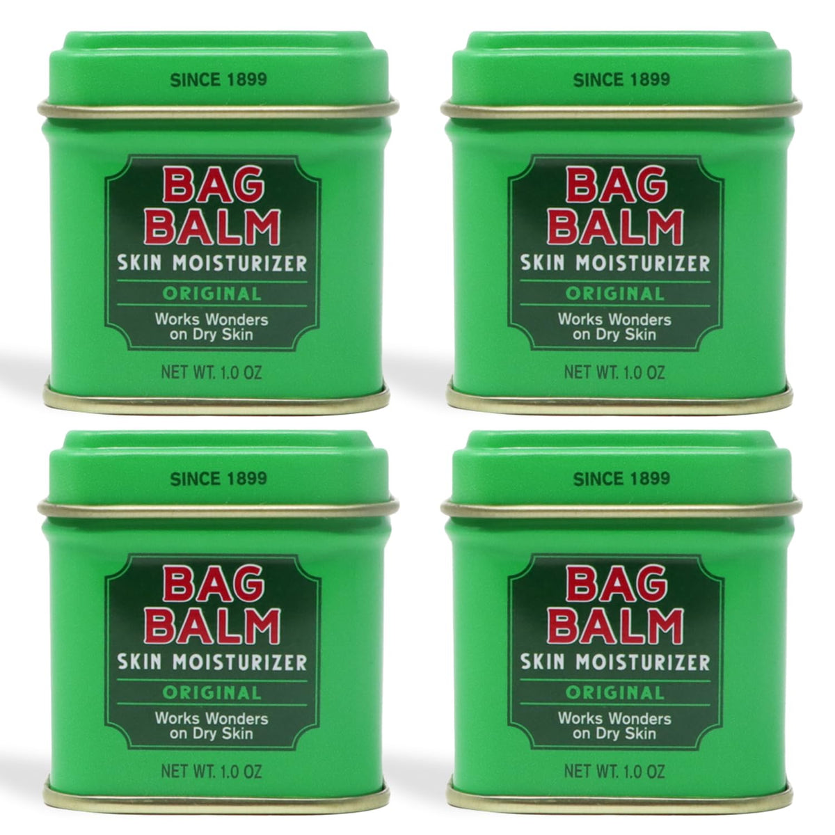 Bag Balm Vermont Original Ointment pack-of-4 tins ready for home and travel
