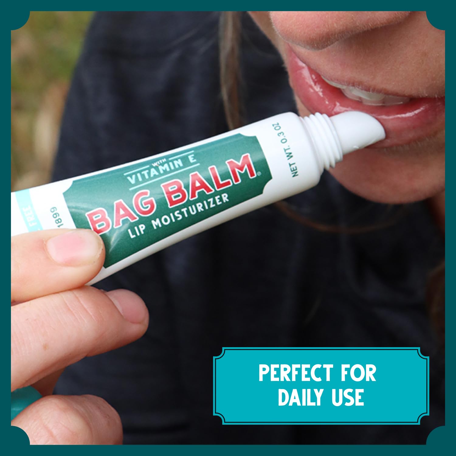Bag Balm vitamin E lip balm nourished lip care in compact tubes.