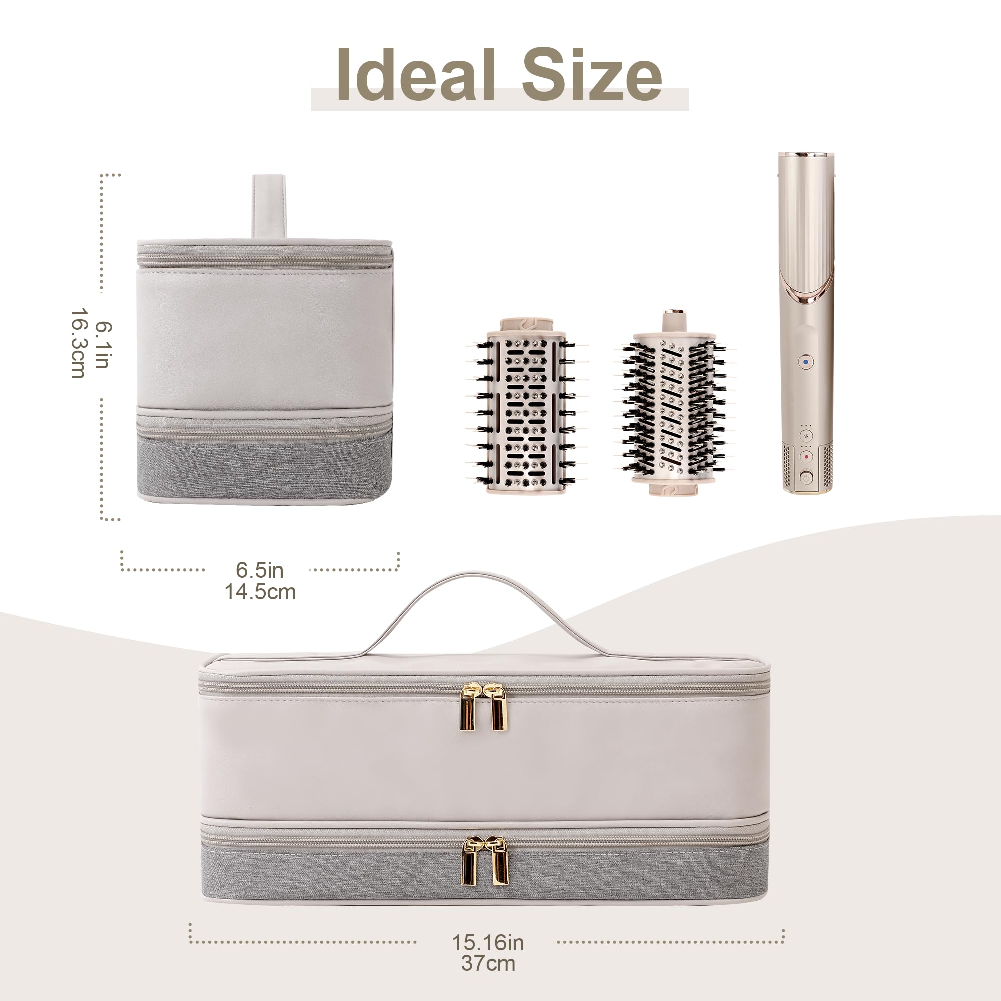 BAGCRAZY Dyson Airwrap attachments transparent compartment quick-access storage.
