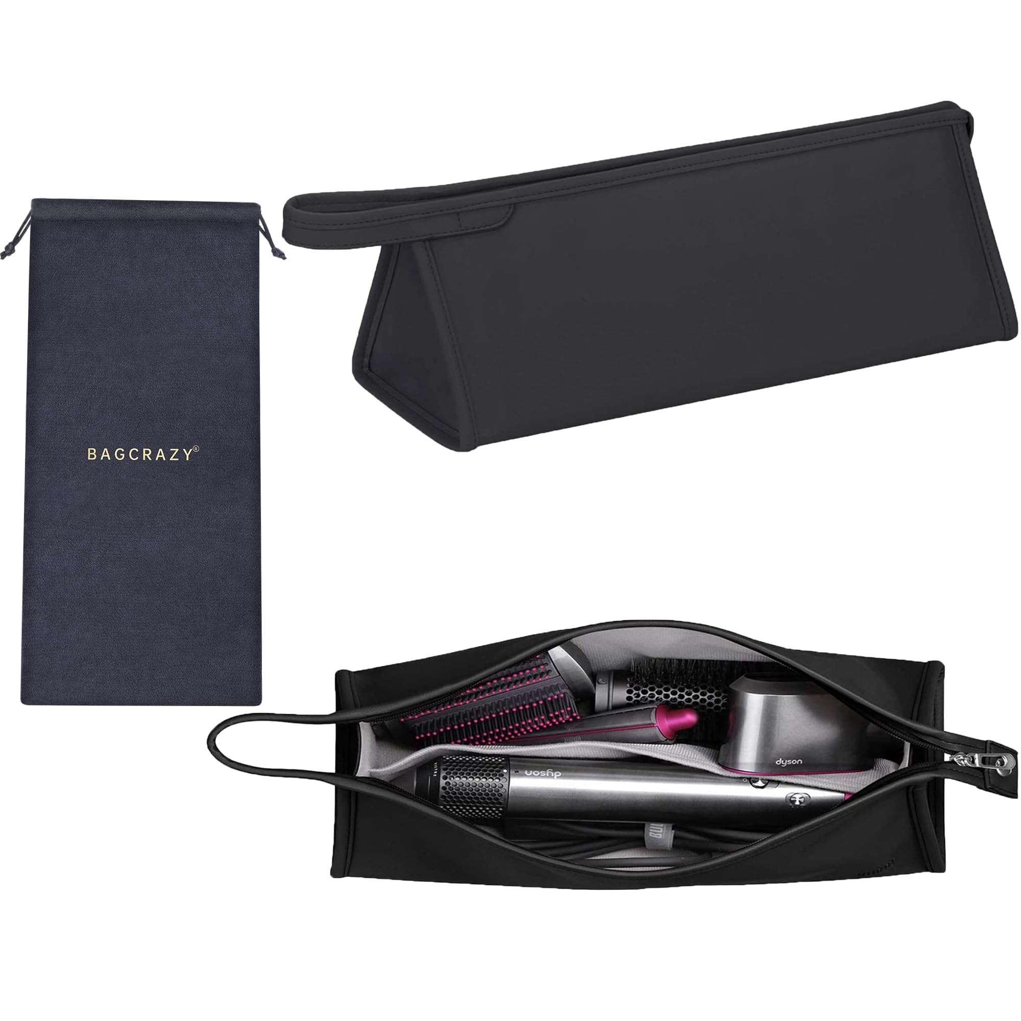 BAGCRAZY Pu Leather Travel Case accessories organizer visible inside.