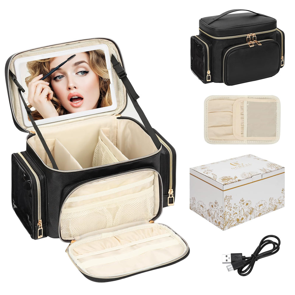 Bagmoly easy-to-carry handle closeup highlights portability for on-the-go beauty routines