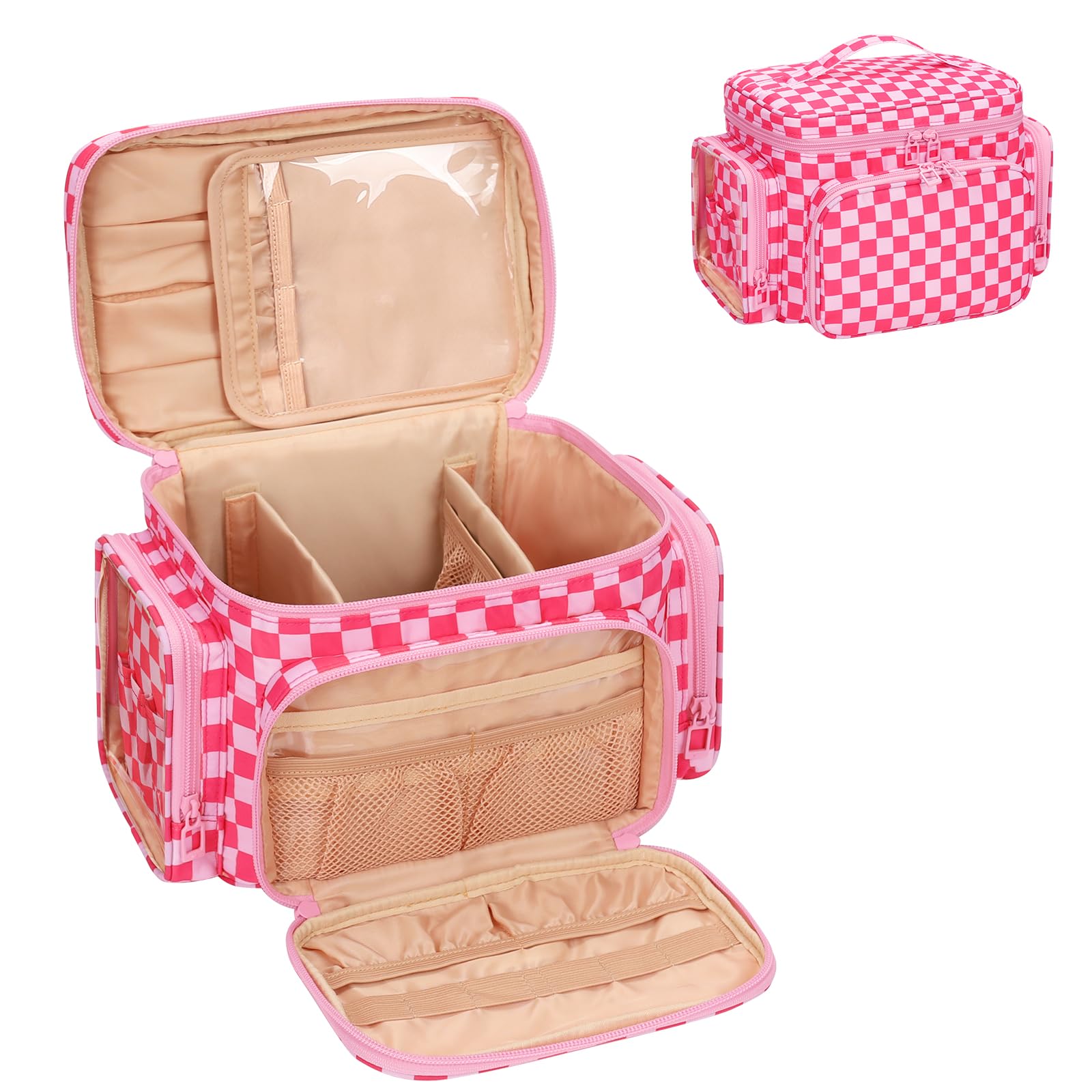 Bagmoly hotpink bag stands out in luggage with stylish travel flair.