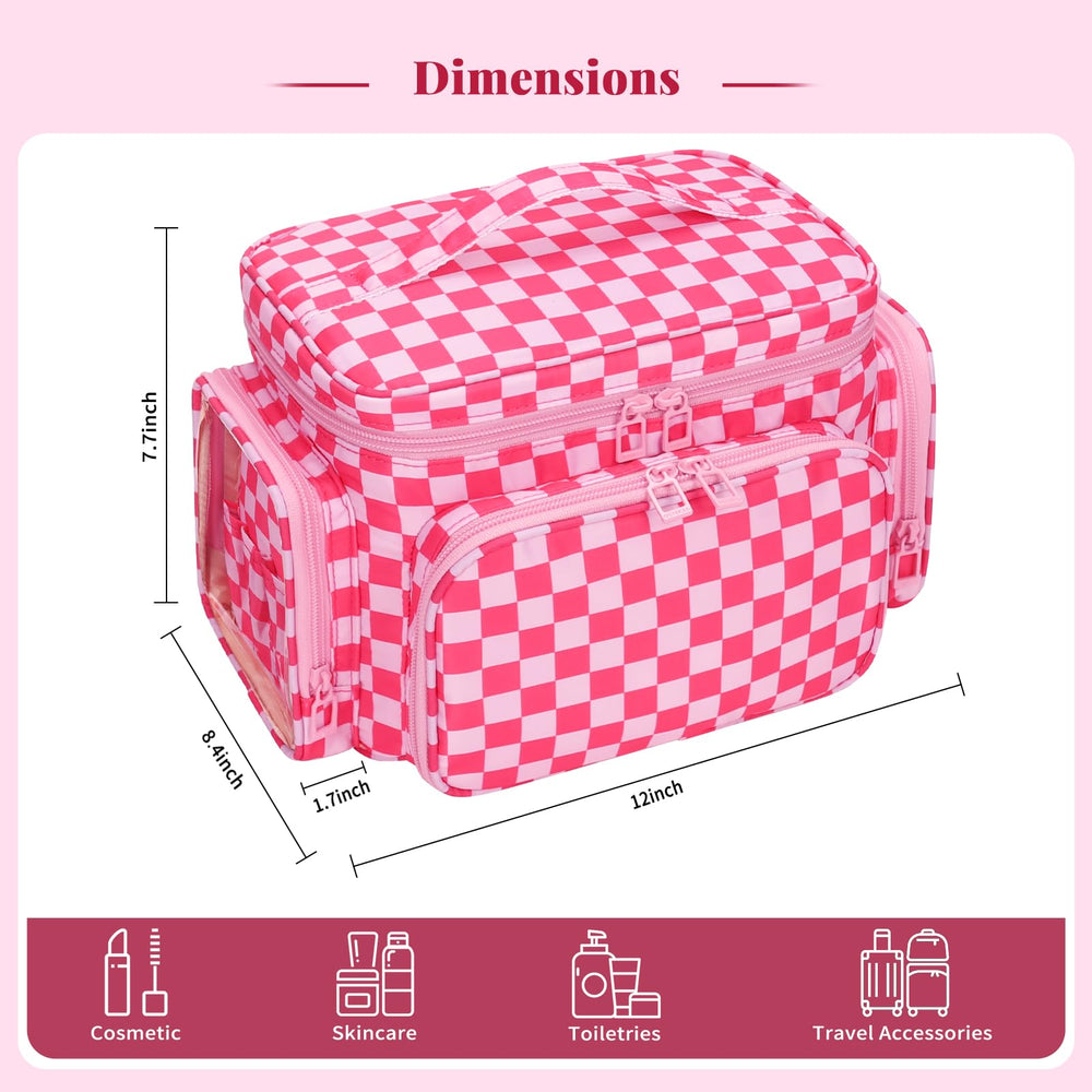 Bagmoly padded fabric with double zippers protects cosmetics during transit.