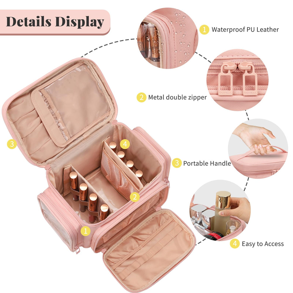 Bagmoly Large Makeup Bag brush compartment keeps brushes tidy and protected
