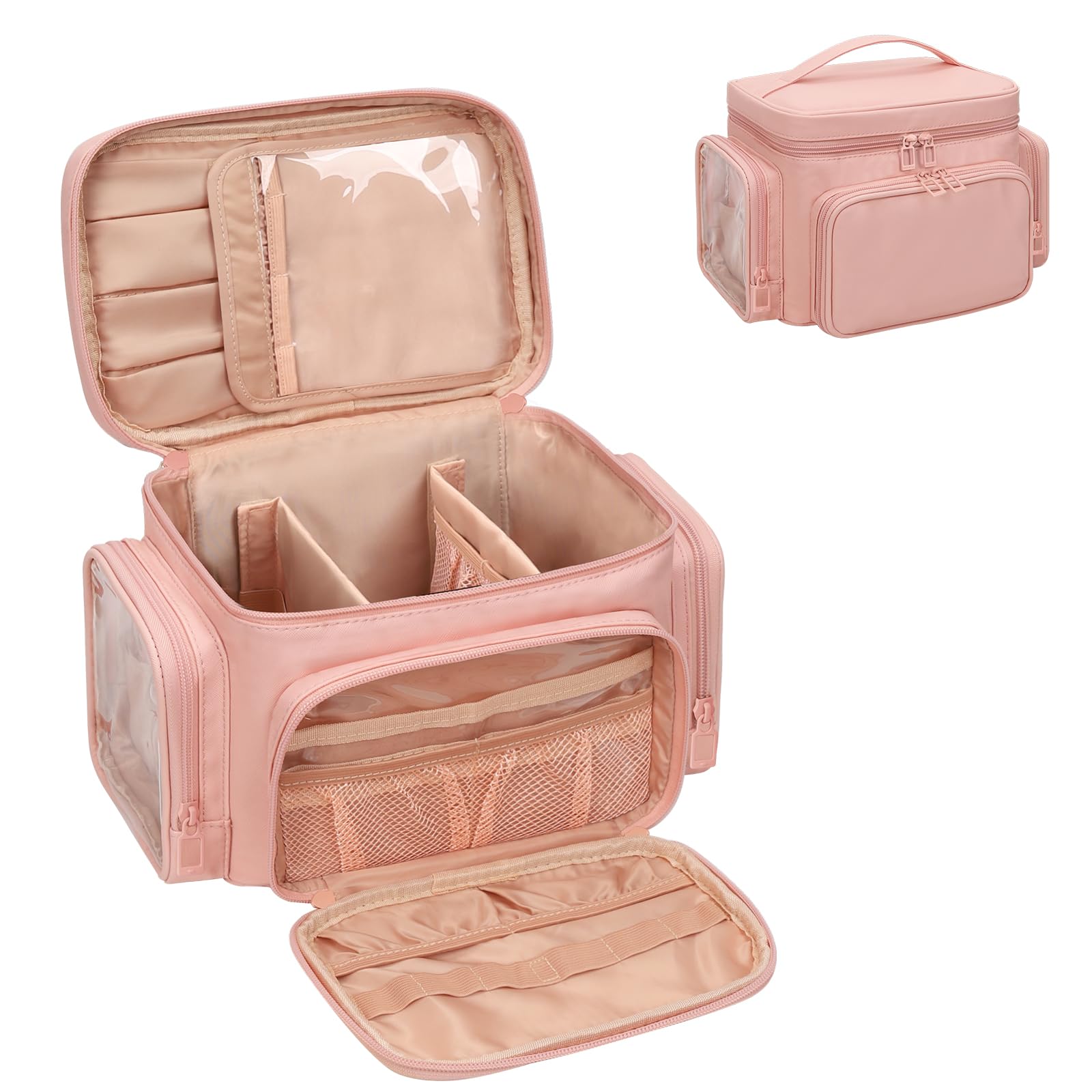 Bagmoly Large Makeup Bag carrying handle for easy carry between locations