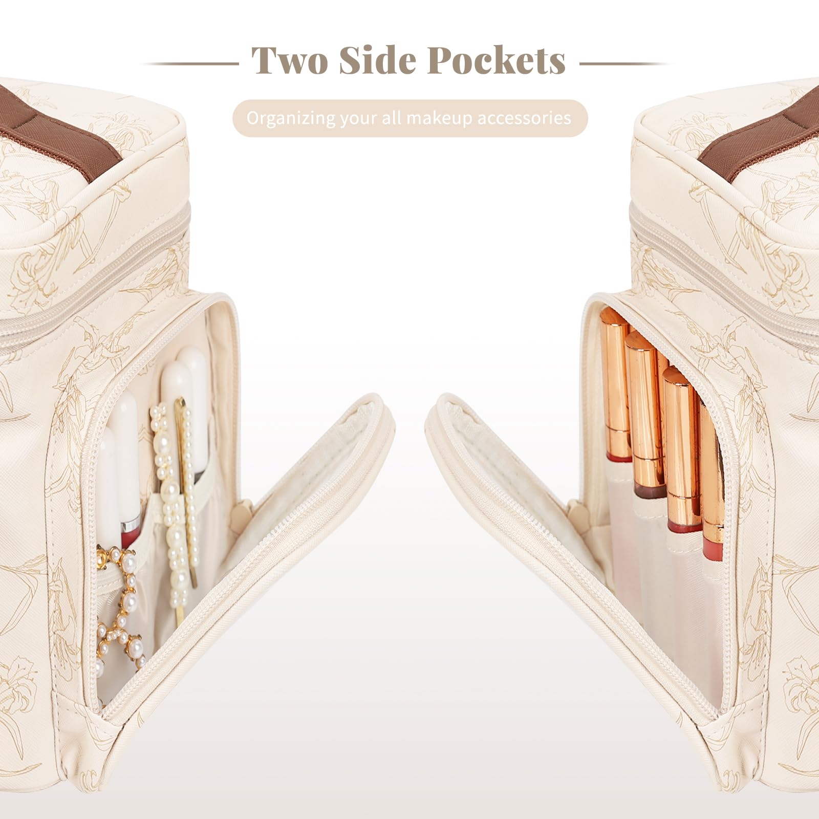 Bagmoly large makeup bag durable zippers guard contents during transit