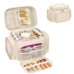 Bagmoly large makeup bag front pocket for quick-access essentials during travel