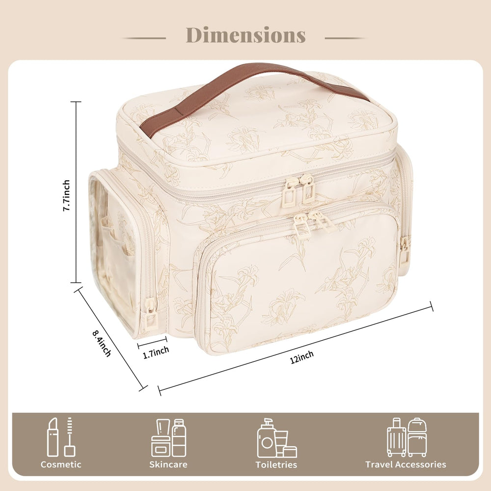Bagmoly large makeup bag padded design cushions cosmetics on the go