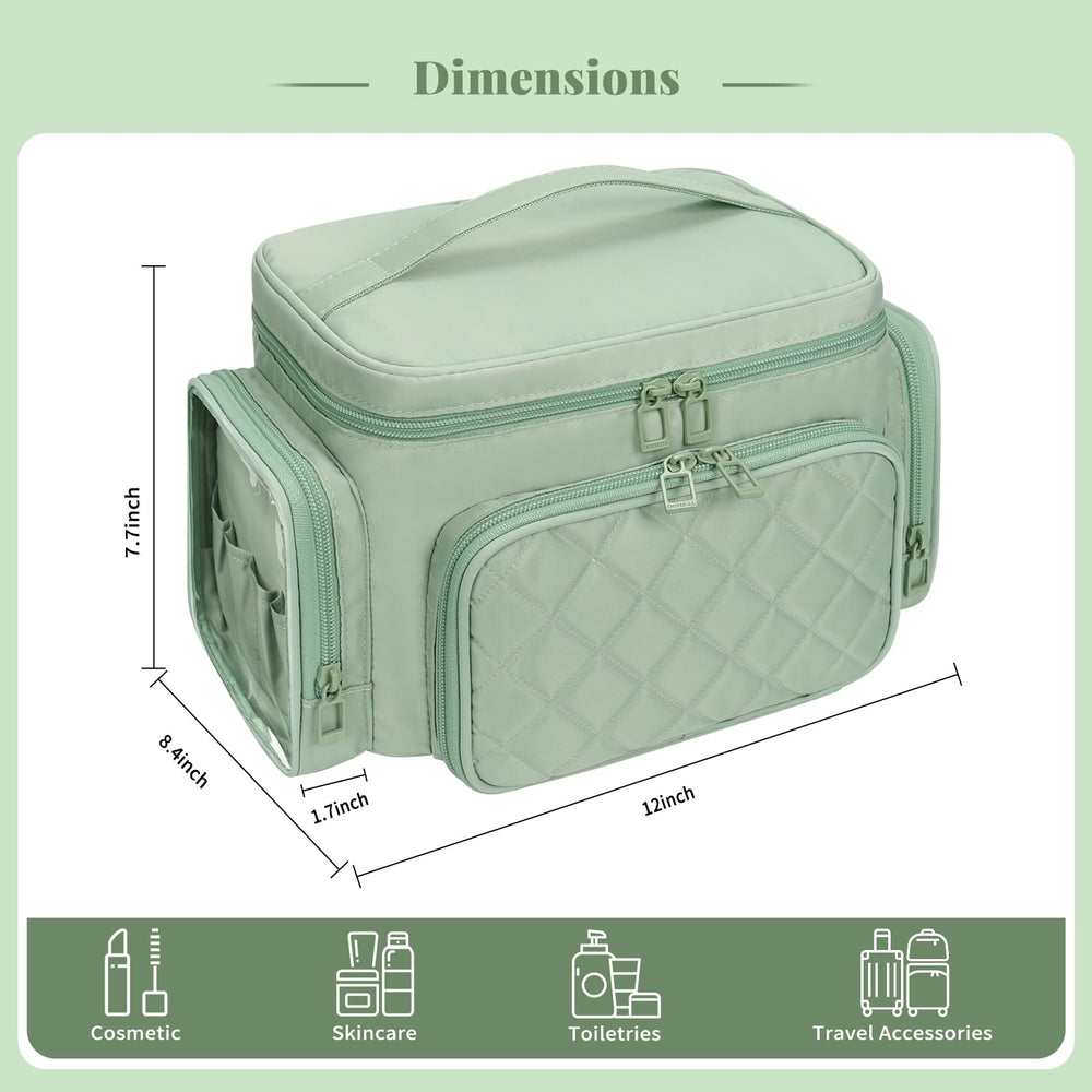 Bagmoly large makeup bag padded material protects cosmetics during transit.