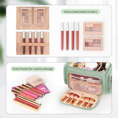 Bagmoly large makeup bag side pockets enable travel-size toiletries storage.