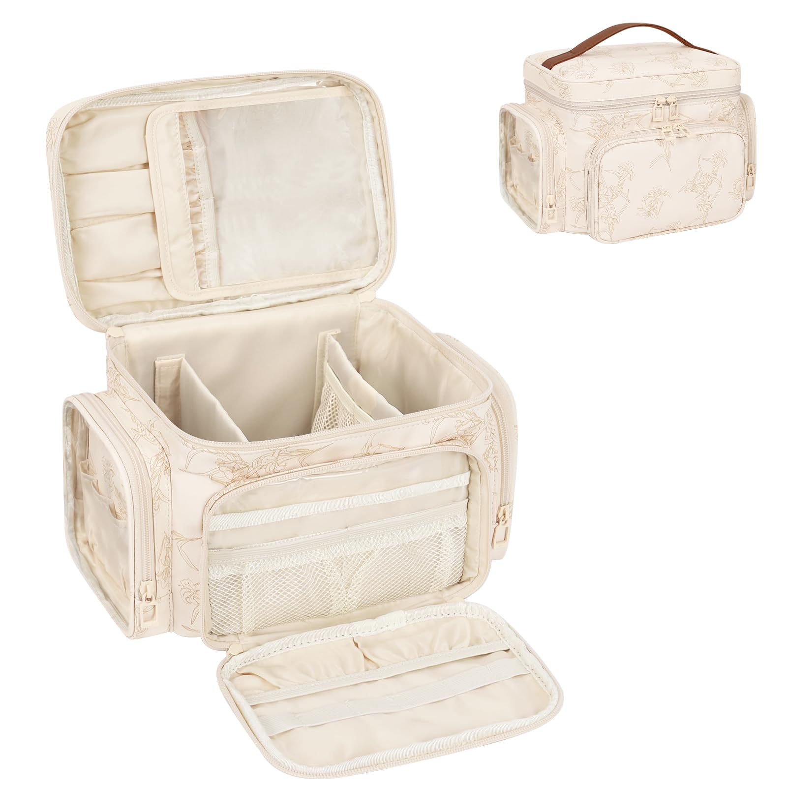 Bagmoly large makeup bag travel-ready organizer for daily use and overnight trips