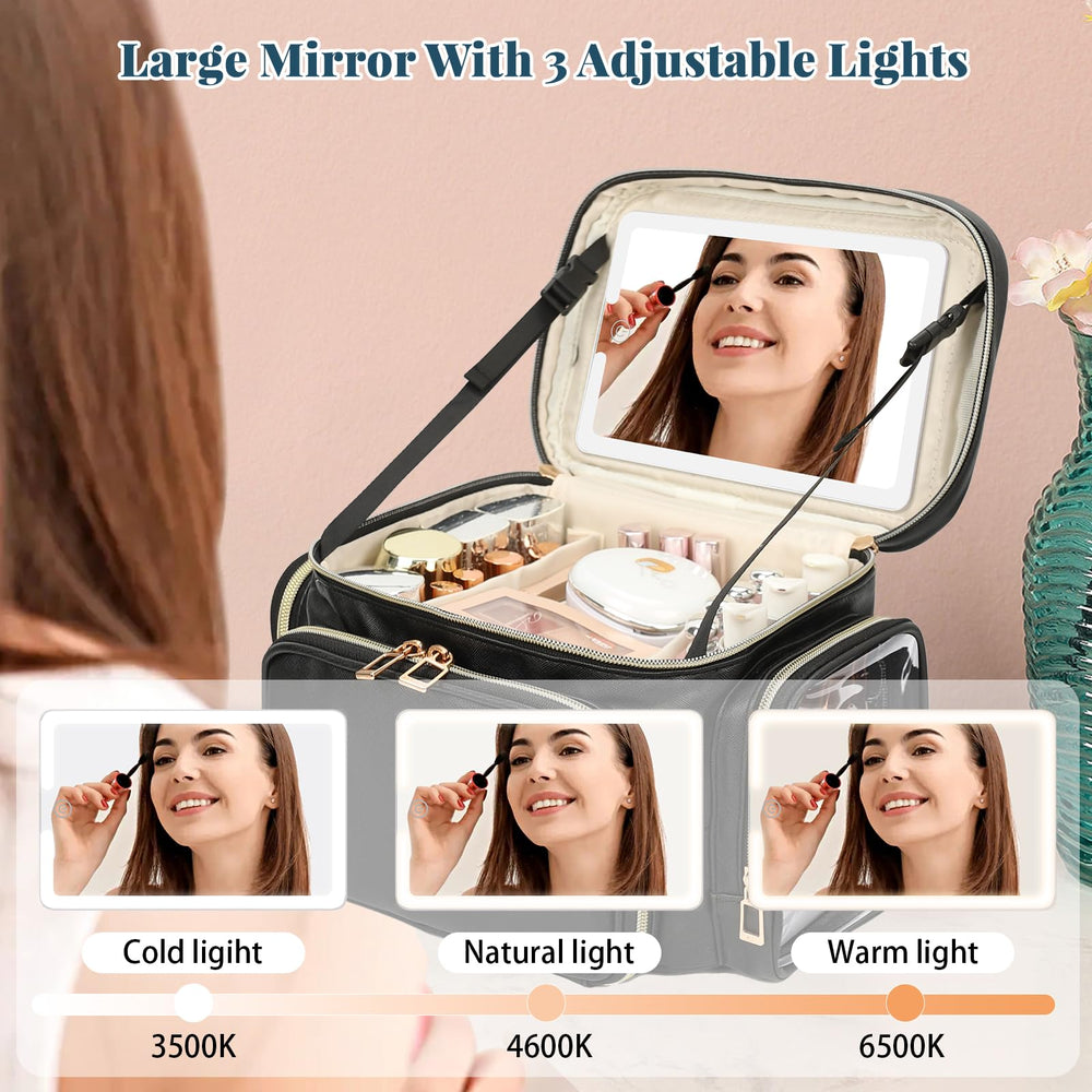 Bagmoly LED mirror with 3-color light demonstrates versatile lighting for makeup application