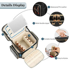 Bagmoly makeup brush compartment inside highlights removable brush space for multiple brushes