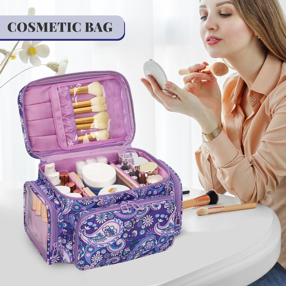 Bagmoly purple makeup bag ideal for trips gifts daily use