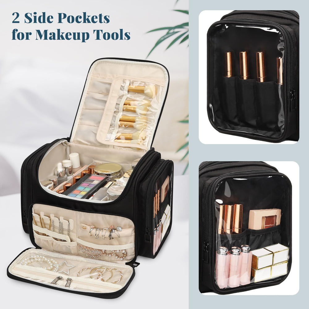 Bagmoly travel bag uses back wet/dry pocket for organized cosmetics and toiletries on trips.