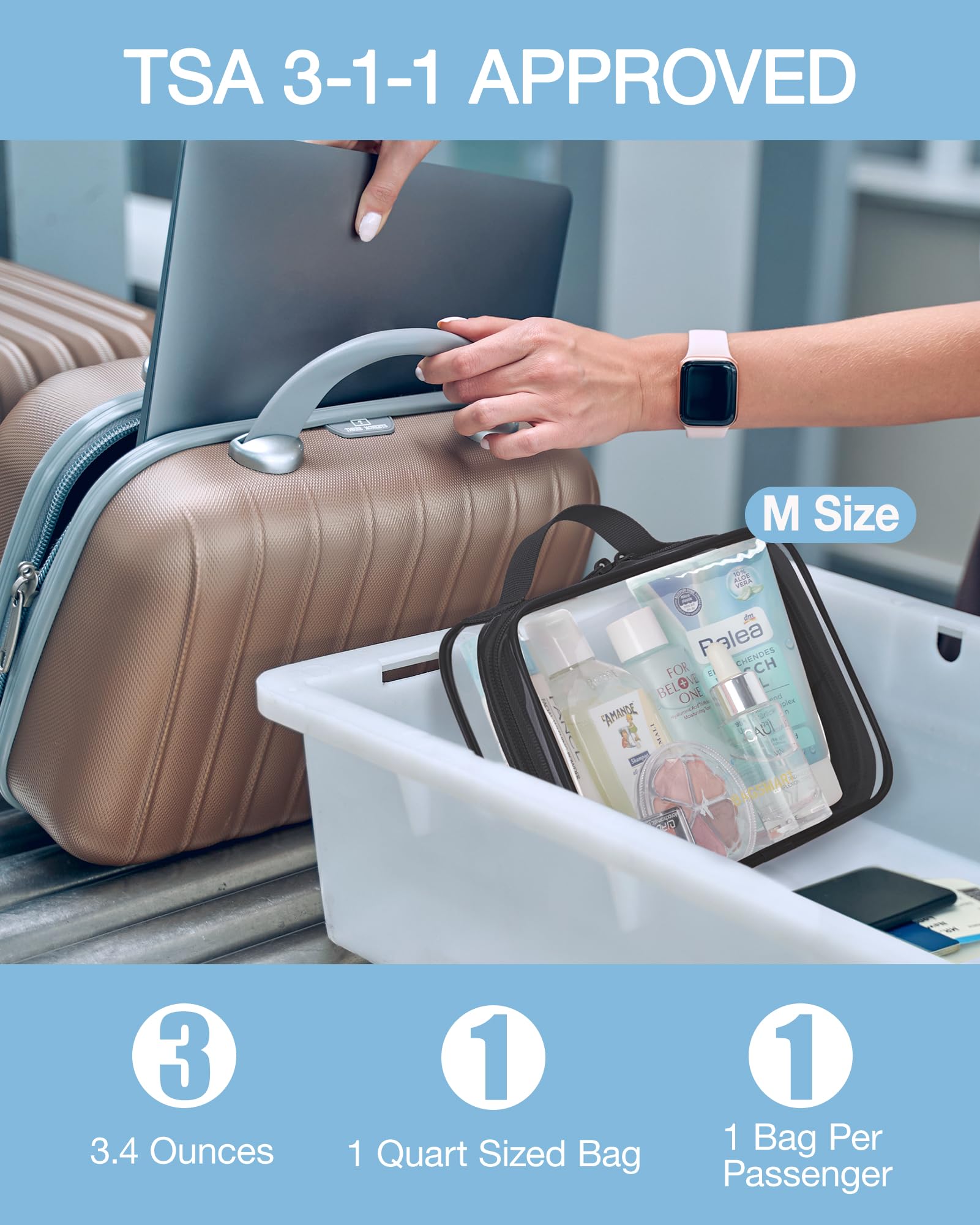 BAGSMART airport-friendly bag conforms to TSA rules for stress-free screening