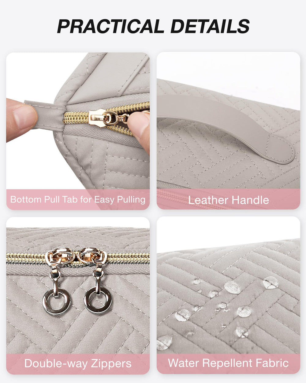 BAGSMART brush sponge pocket keeps tools clean and separated.