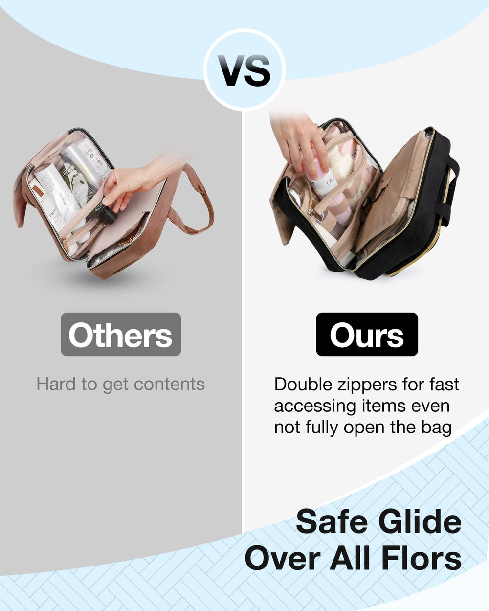 BAGSMART carry handle doubles as a convenient hanging strap