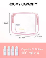 BAGSMART transparent makeup bag two-pack top view shows wide opening for quick access