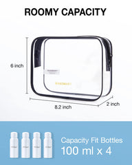BAGSMART clear toiletry bag pack waterproof seams protect contents on trips.