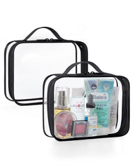 BAGSMART clear toiletry bag two-pack open-top design for quick access while traveling