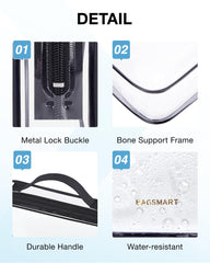 BAGSMART Clear Toiletry Bag sturdy zipper for smooth opening and quick access